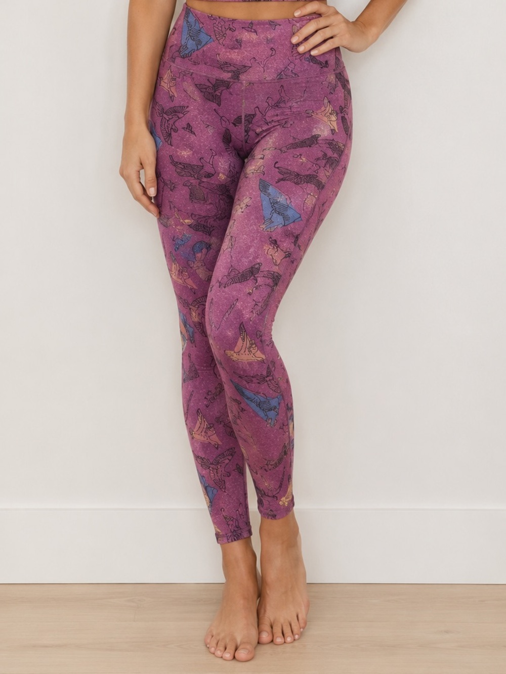 LULAROE Leggings Purple Birds One Size